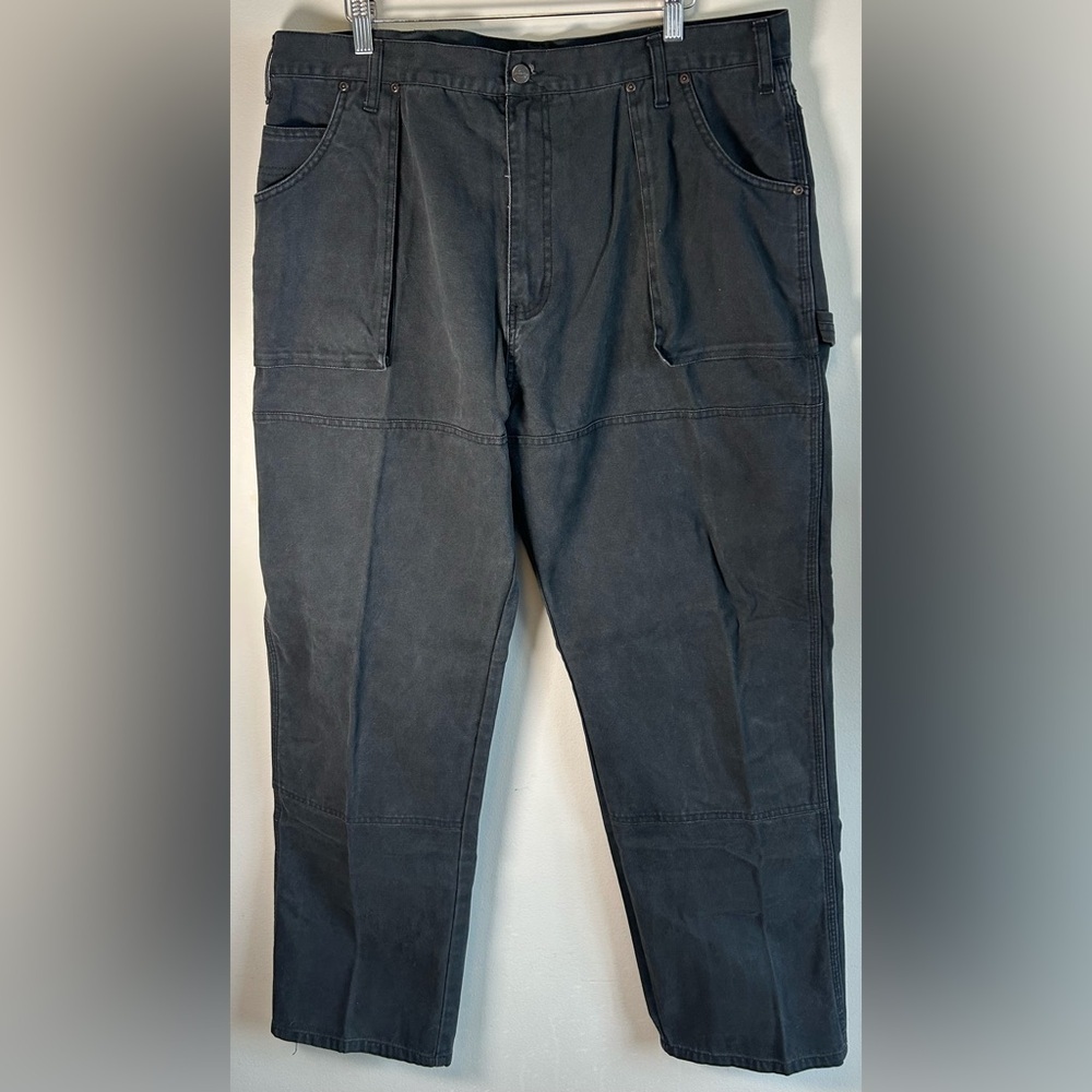 Vintage Dickies Double Knee Mens Carpenter Jeans Pants 40X32 Black Heavy Cotton